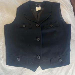 ICB black wool blend vest